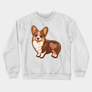 Valentine Pembroke Welsh Corgi Shaped Chocolate Crewneck Sweatshirt